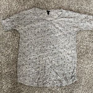 J. Crew grey shirt with gold sequined detail size S